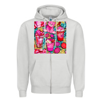 Dove Grey valentines day with love coffee cups  seamless pattern bbs Zipper Hoodie - BundleAndBundleShop