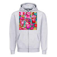 Heather Grey valentines day with love coffee cups  seamless pattern bbs Zipper Hoodie - BundleAndBundleShop