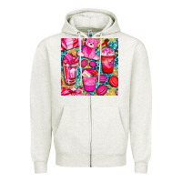 Oatmeal Heather valentines day with love coffee cups  seamless pattern bbs Zipper Hoodie - BundleAndBundleShop