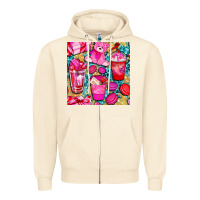 Sandshell valentines day with love coffee cups  seamless pattern bbs Zipper Hoodie - BundleAndBundleShop