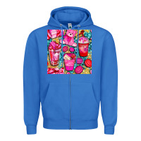 True Royal valentines day with love coffee cups  seamless pattern bbs Zipper Hoodie - BundleAndBundleShop