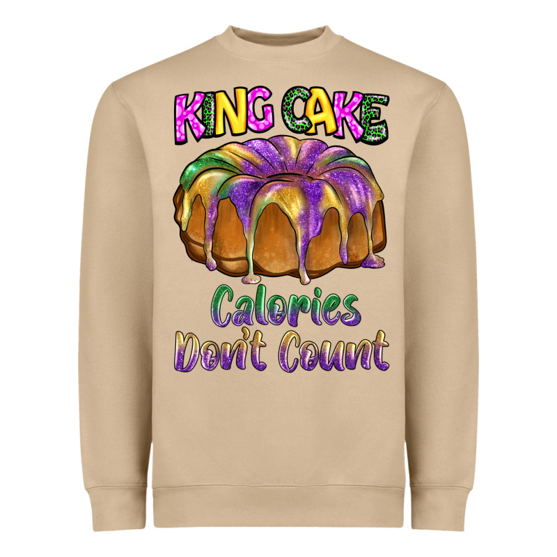 Mardi Gras King Cage Calories Don't Count Heavyweight Sweatshirt by BarkalooDesign | Teevron