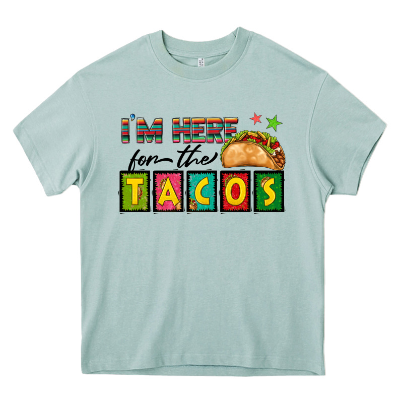 I'm Here For The Tacos Heavy Core Tee by texasbilliewilder | Teevron