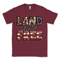 Burgundy Land of the free America western pattern Classic Tee - Jasminsmagicworld