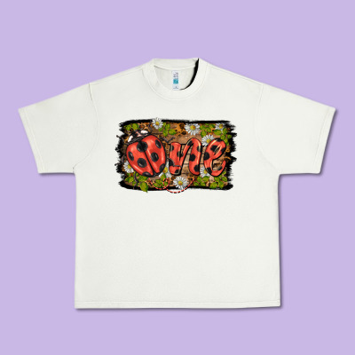 Ladybug One Background Urban Heavy Tee Designed By Barkaloodesign