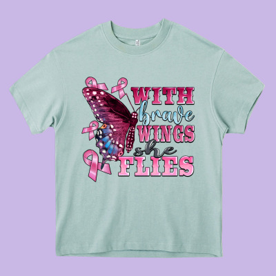 With Brave Wings She Flies Heavy Core Tee Designed By Barkaloodesign