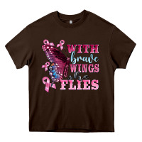 Chocolate Brown with brave wings she flies Heavy Core Tee - BarkalooDesign