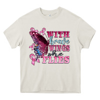 Cream with brave wings she flies Heavy Core Tee - BarkalooDesign