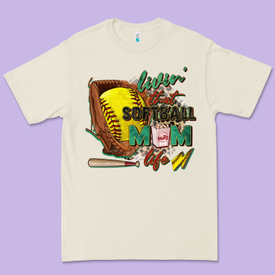 Livin' That Softball Mom Life Premium Tee Designed By Zillion Design Studio