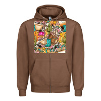 Chestnut western cowgirl coffee cup with cowhide seamless pattern bbs Zipper Hoodie - BundleAndBundleShop