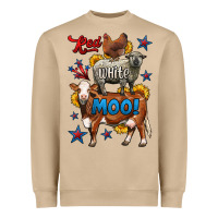 Mushroom red white moo farm animals 4th of july Heavyweight Sweatshirt - LillyAllenDesigns