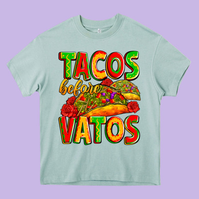 Tacos Before Vatos Heavy Core Tee Designed By Zillion Design Studio