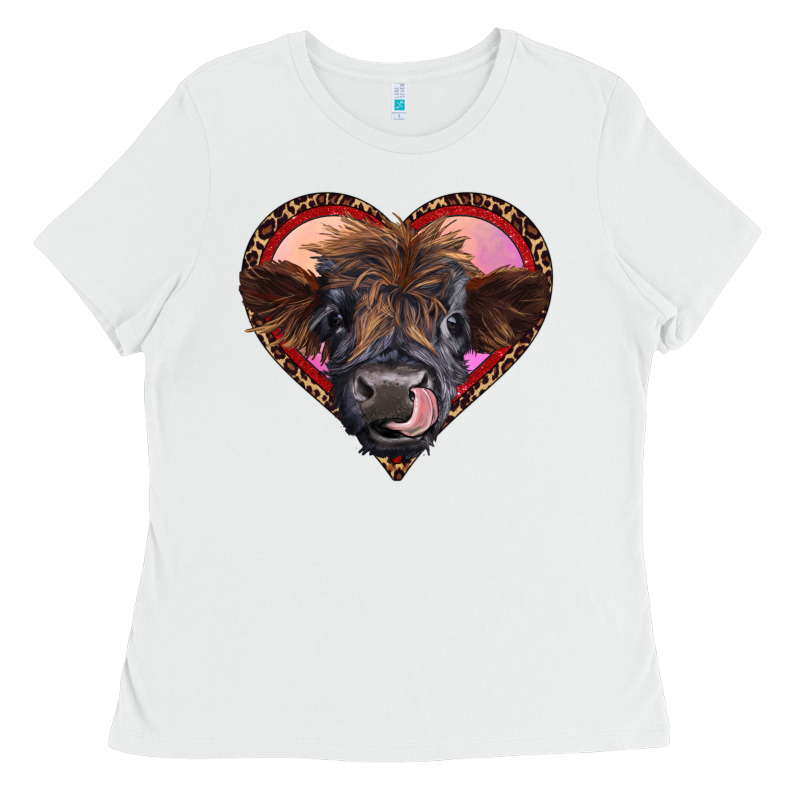 Leopard Heart Highland Calf Ladies Tee by RanaPortraitStore | Teevron