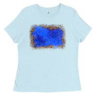 Baby Blue gemstone blue leopard background Ladies Tee - JahusDesignShop
