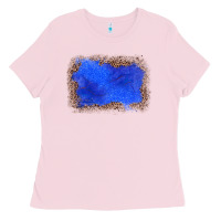 Bubblegum Pink gemstone blue leopard background Ladies Tee - JahusDesignShop