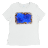 Gemstone Blue Leopard Background Ladies Tee | Teevron
