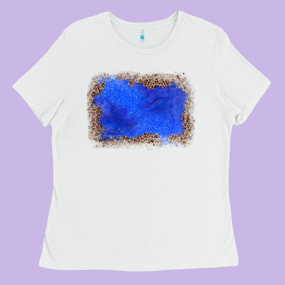 Gemstone Blue Leopard Background Ladies Tee Designed By Jahusdesignshop