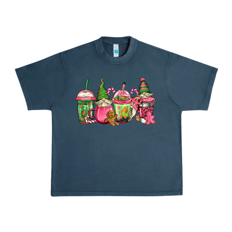 Pink Christmas Gnomes Coffee Cups Urban Heavy Tee by Jasminsmagicworld | Teevron
