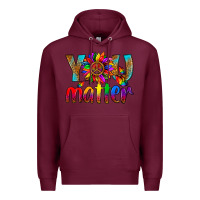 Burgundy LGBTQ+ you matter with leopard Premium Hoodie - NancyCooperArtShop