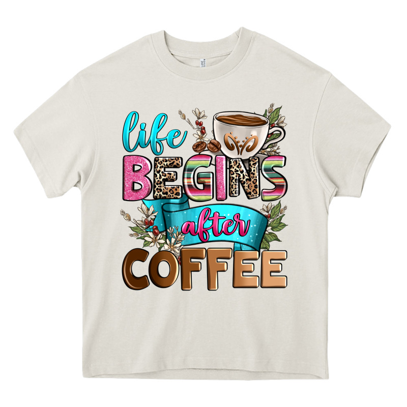 Life Begins After Coffee Heavy Core Tee by Zillion Design Studio | Teevron