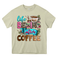 Mossy life begins after coffee Heavy Core Tee - Zillion Design Studio