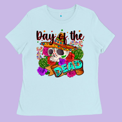 Mexican Day Of The Dead Ladies Tee Designed By Zillion Design Studio