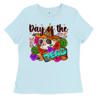 Baby Blue mexican day of the dead Ladies Tee - Zillion Design Studio