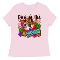 Bubblegum Pink mexican day of the dead Ladies Tee - Zillion Design Studio