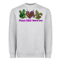 Peace Love Mardi Gras Heavyweight Sweatshirt | Teevron