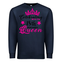 Navy Celebrating With the 18th Birthday Queen Premium Sweatshirt - Bettercallsaul