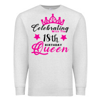 Oatmeal Heather Celebrating With the 18th Birthday Queen Premium Sweatshirt - Bettercallsaul