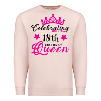 Pale Pink Celebrating With the 18th Birthday Queen Premium Sweatshirt - Bettercallsaul