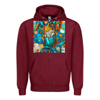 Burgundy winter coffee cups and snow with plaid seamless pattern bbs Zipper Hoodie - BundleAndBundleShop