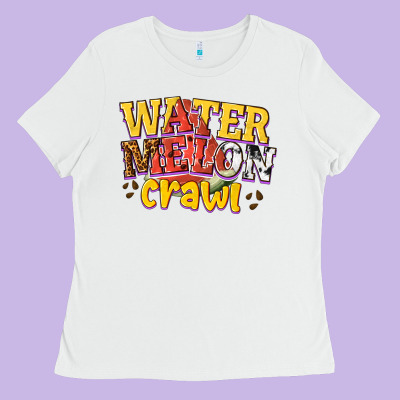 Watermelon Crawl Ladies Tee Designed By Texasbilliewilder