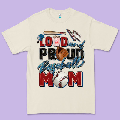 Loud And Proud Baseball Mom Premium Tee Designed By Zillion Design Studio
