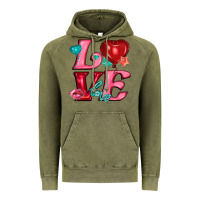 Vintage Olive love with balloons Vintage Hoodie - AdoDesignShop