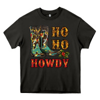 Asphalt christmas cowboy boots ho ho howdy Heavy Core Tee - RanaPortraitStore