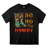 Black christmas cowboy boots ho ho howdy Heavy Core Tee - RanaPortraitStore