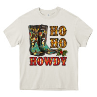 Christmas Cowboy Boots Ho Ho Howdy Heavy Core Tee | Teevron