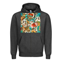 Charcoal Heather western indian coffee cups with aztec seamless pattern bbs Zipper Hoodie - BundleAndBundleShop