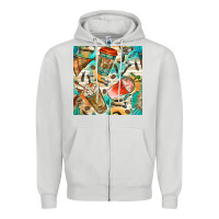 Dove Grey western indian coffee cups with aztec seamless pattern bbs Zipper Hoodie - BundleAndBundleShop