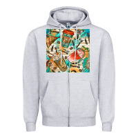 Heather Grey western indian coffee cups with aztec seamless pattern bbs Zipper Hoodie - BundleAndBundleShop