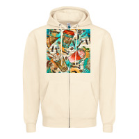 Sandshell western indian coffee cups with aztec seamless pattern bbs Zipper Hoodie - BundleAndBundleShop