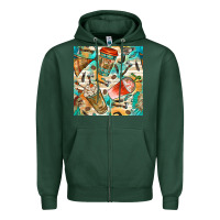 Sports Green western indian coffee cups with aztec seamless pattern bbs Zipper Hoodie - BundleAndBundleShop