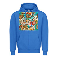 True Royal western indian coffee cups with aztec seamless pattern bbs Zipper Hoodie - BundleAndBundleShop