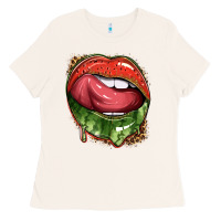 Watermelon Lips With Leopard Ladies Tee | Teevron