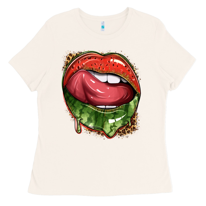 Watermelon Lips With Leopard Ladies Tee by texasbilliewilder | Teevron