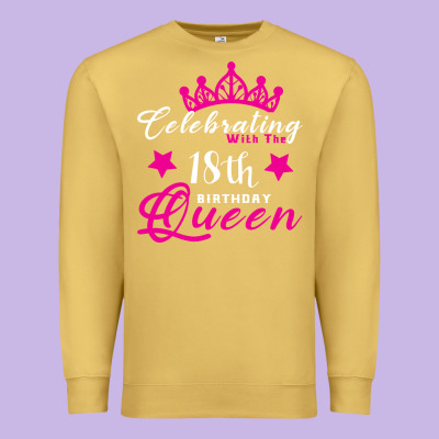 Celebrating With The 18th Birthday Queen Premium Sweatshirt Designed By Bettercallsaul