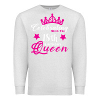 Oatmeal Heather Celebrating With the 18th Birthday Queen Premium Sweatshirt - Bettercallsaul