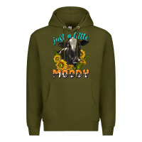 Army Green Just a Little Moody Premium Hoodie - texasbilliewilder